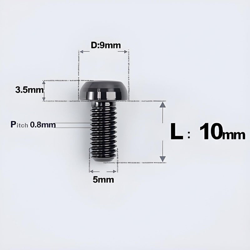 M5x8-34mm Titanium Disc Bolts Button Head Bolts for Water Bottle Cage