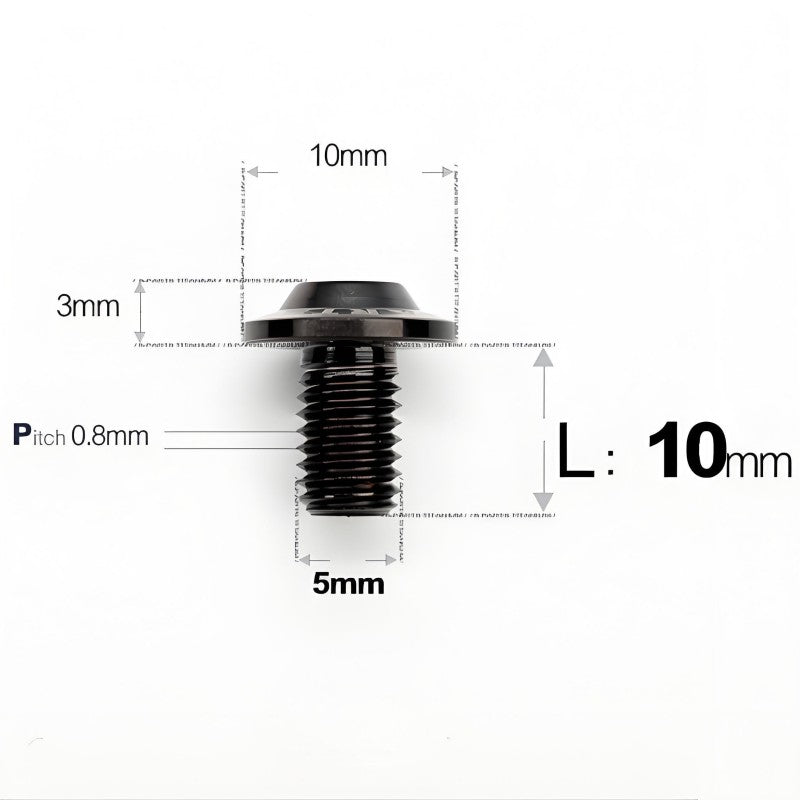 M5x6-30mm Titanium Bolts for E-bike & Motorcycle - D10mm