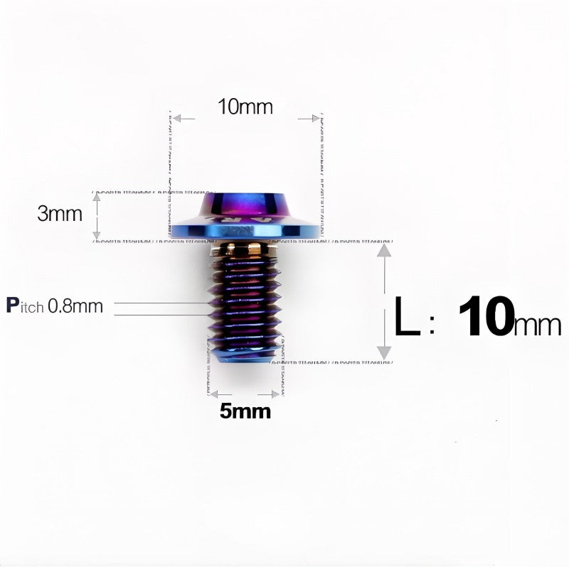 M5x6-30mm Titanium Bolts for E-bike & Motorcycle - D10mm