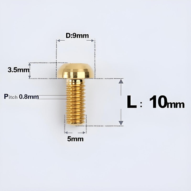 M5x8-34mm Titanium Disc Bolts Button Head Bolts for Water Bottle Cage