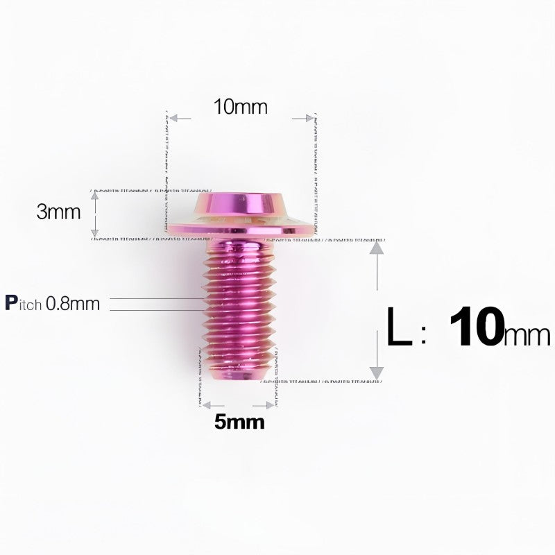 M5x6-30mm Titanium Bolts for E-bike & Motorcycle - D10mm