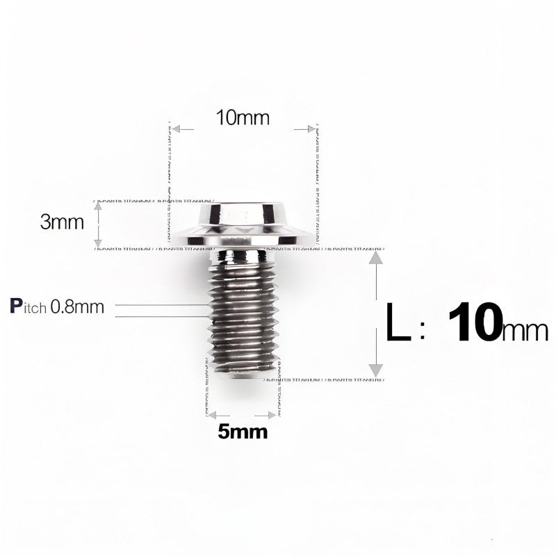 M5x6-30mm Titanium Bolts for E-bike & Motorcycle - D10mm