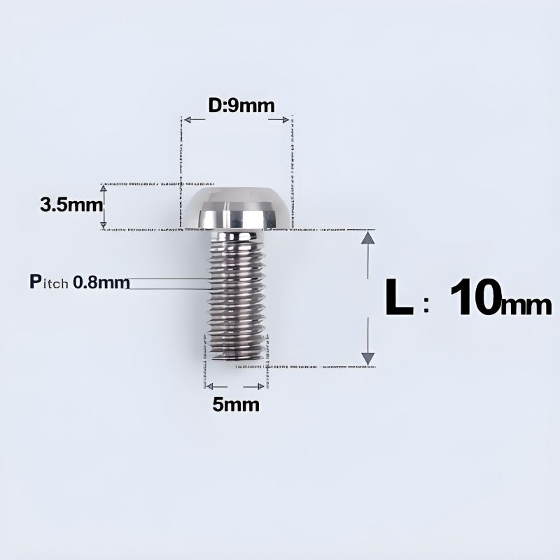 M5x8-34mm Titanium Disc Bolts Button Head Bolts for Water Bottle Cage