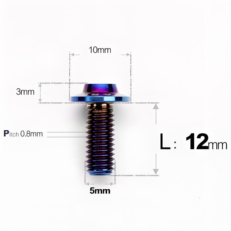 M5x6-30mm Titanium Bolts for E-bike & Motorcycle - D10mm