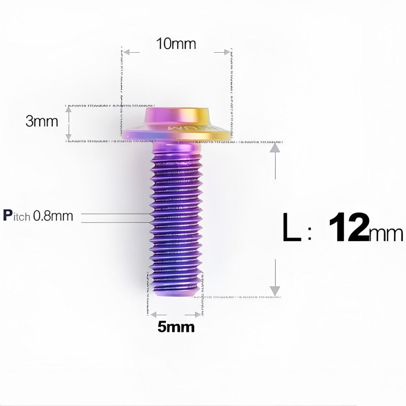 M5x6-30mm Titanium Bolts for E-bike & Motorcycle - D10mm