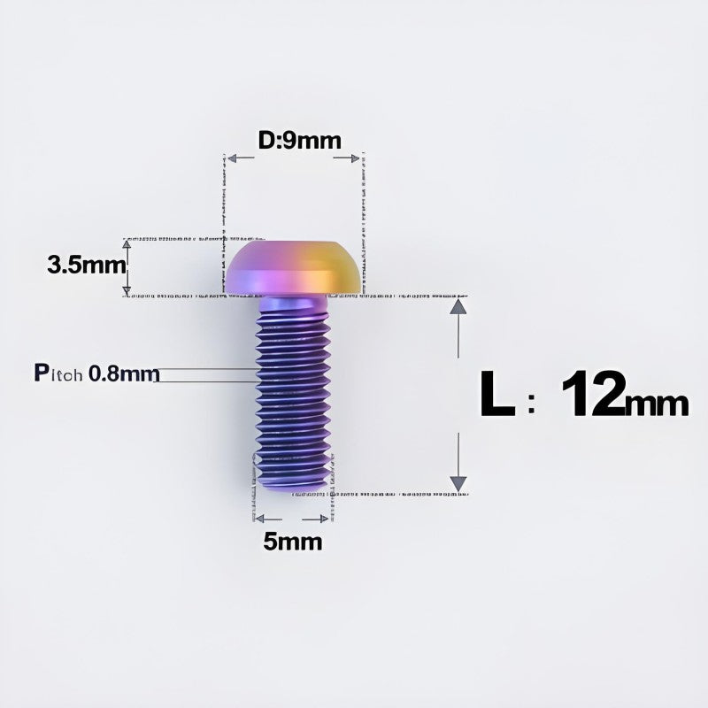 M5x8-34mm Titanium Disc Bolts Button Head Bolts for Water Bottle Cage