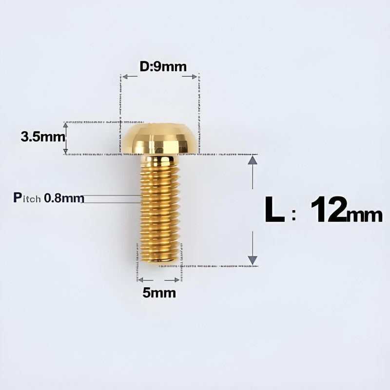 M5x8-34mm Titanium Disc Bolts Button Head Bolts for Water Bottle Cage
