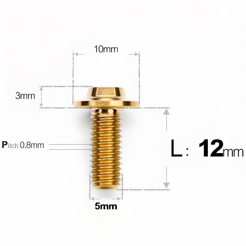 M5x6-30mm Titanium Bolts for E-bike & Motorcycle - D10mm