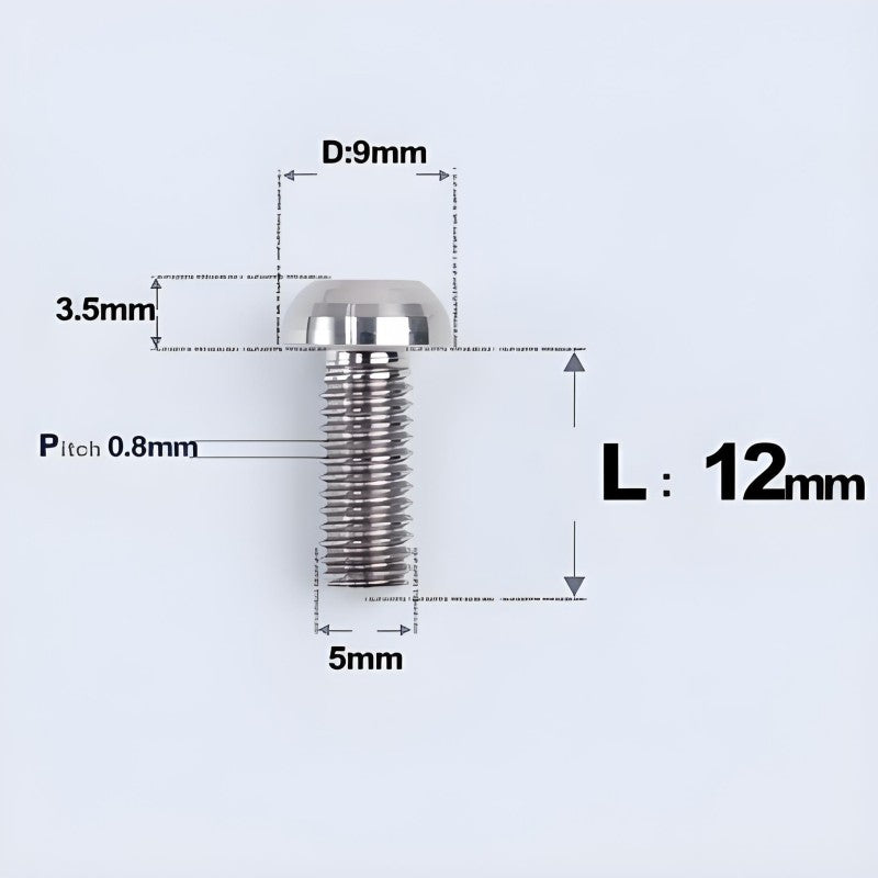 M5x8-34mm Titanium Disc Bolts Button Head Bolts for Water Bottle Cage