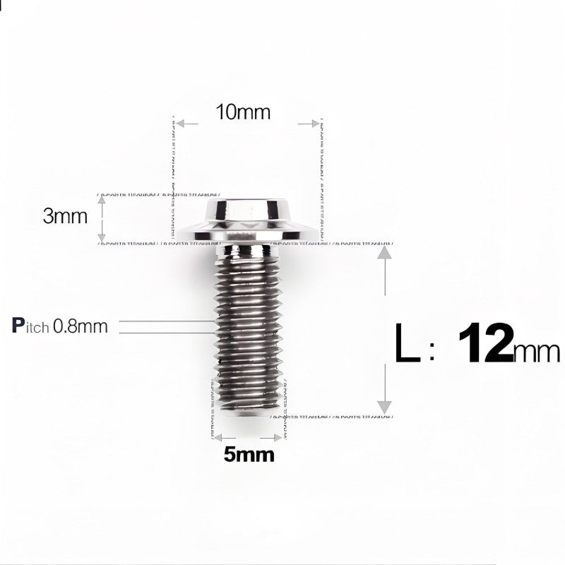 M5x6-30mm Titanium Bolts for E-bike & Motorcycle - D10mm
