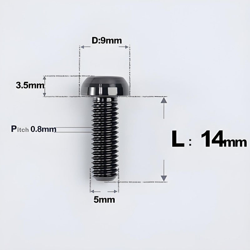 M5x8-34mm Titanium Disc Bolts Button Head Bolts for Water Bottle Cage