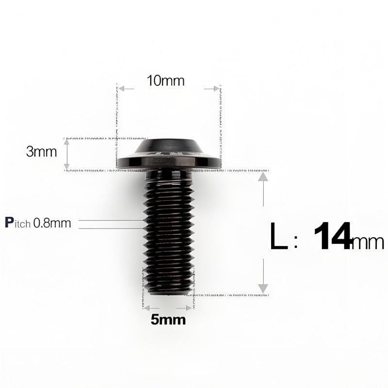 M5x6-30mm Titanium Bolts for E-bike & Motorcycle - D10mm
