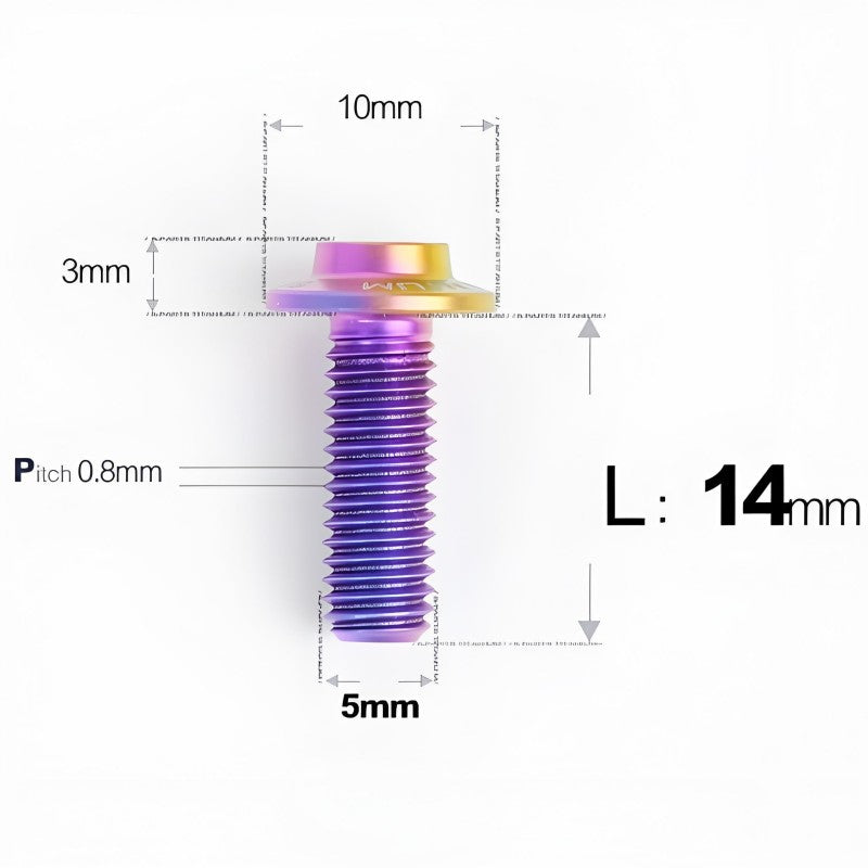 M5x6-30mm Titanium Bolts for E-bike & Motorcycle - D10mm