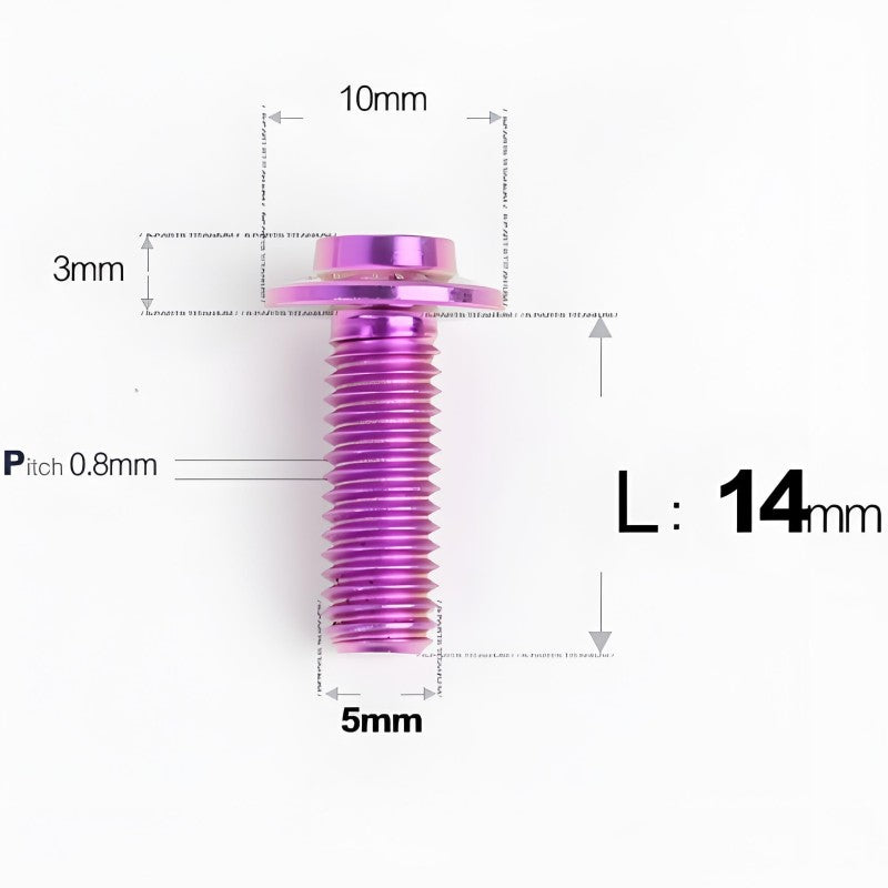 M5x6-30mm Titanium Bolts for E-bike & Motorcycle - D10mm