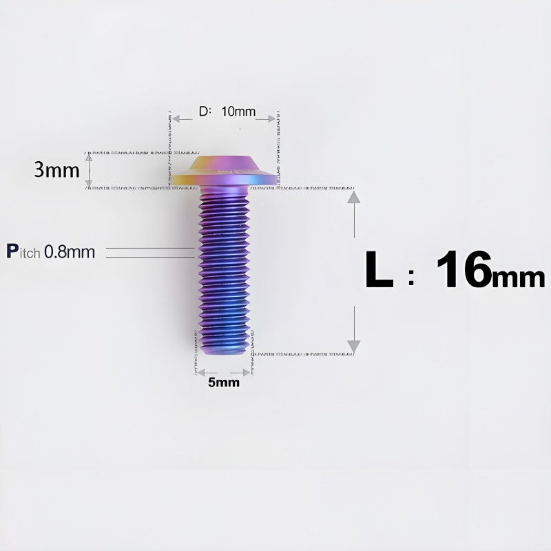 M5x6-30mm Titanium Bolts for E-bike & Motorcycle - D10mm