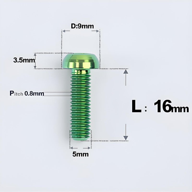 M5x8-34mm Titanium Disc Bolts Button Head Bolts for Water Bottle Cage