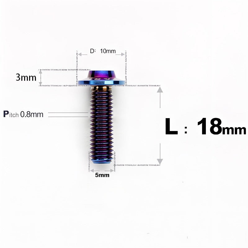 M5x6-30mm Titanium Bolts for E-bike & Motorcycle - D10mm