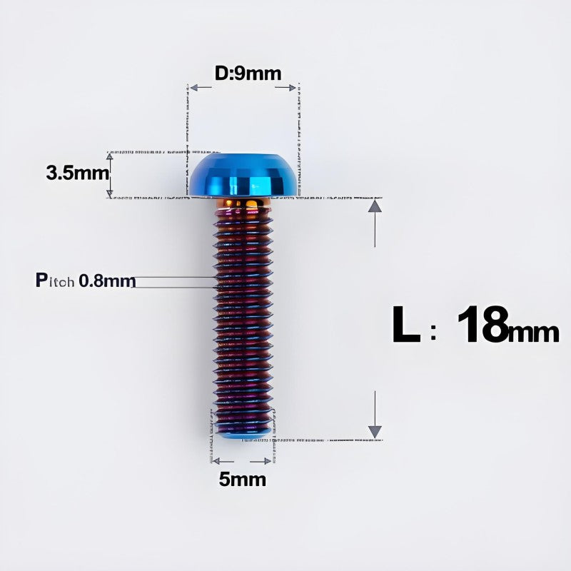 M5x8-34mm Titanium Disc Bolts Button Head Bolts for Water Bottle Cage