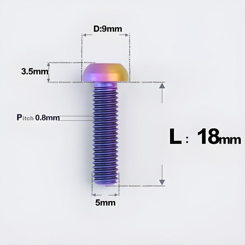 M5x8-34mm Titanium Disc Bolts Button Head Bolts for Water Bottle Cage