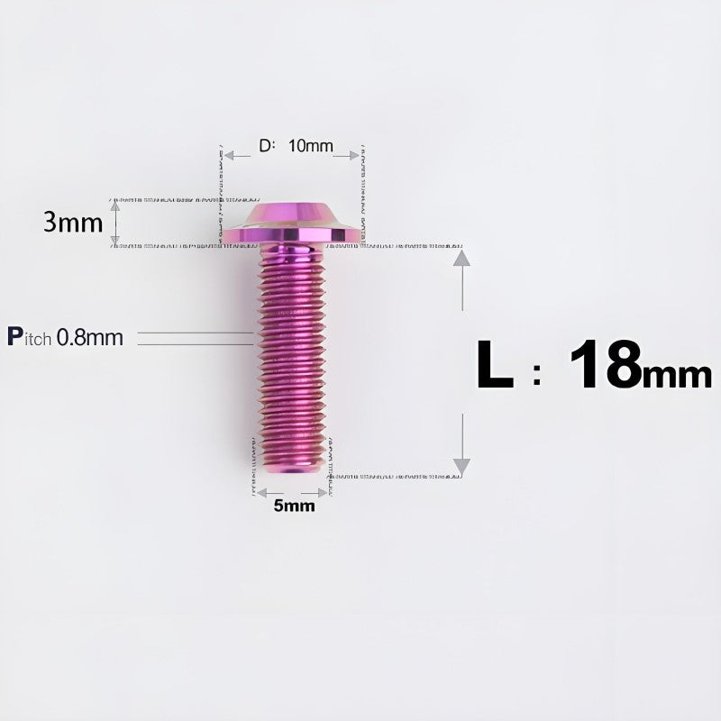 M5x6-30mm Titanium Bolts for E-bike & Motorcycle - D10mm