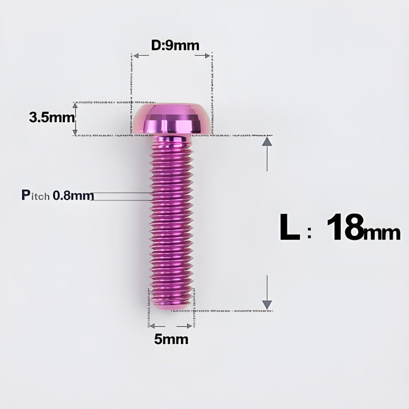 M5x8-34mm Titanium Disc Bolts Button Head Bolts for Water Bottle Cage