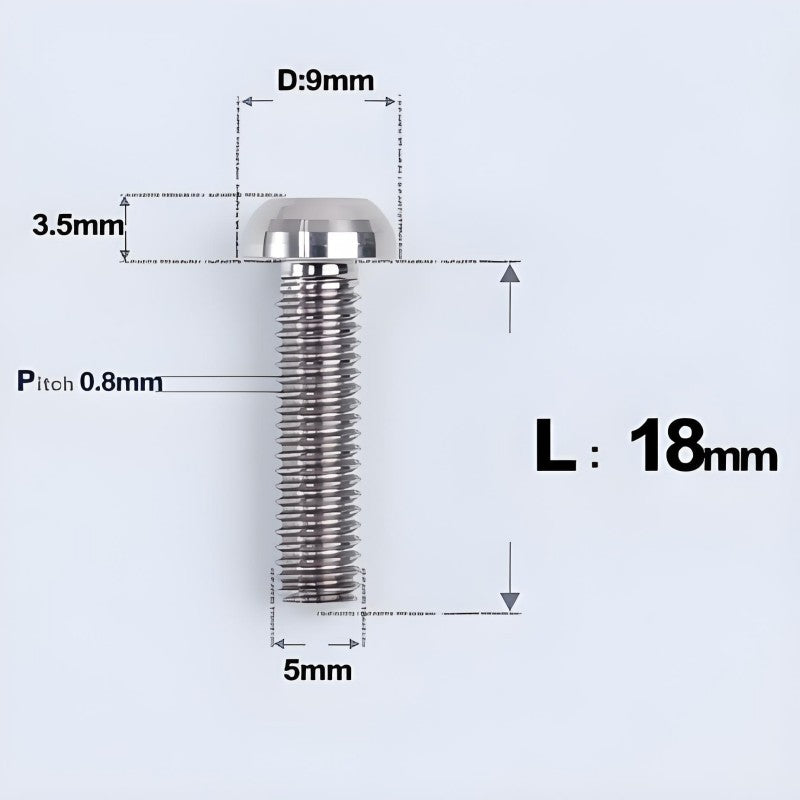 M5x8-34mm Titanium Disc Bolts Button Head Bolts for Water Bottle Cage