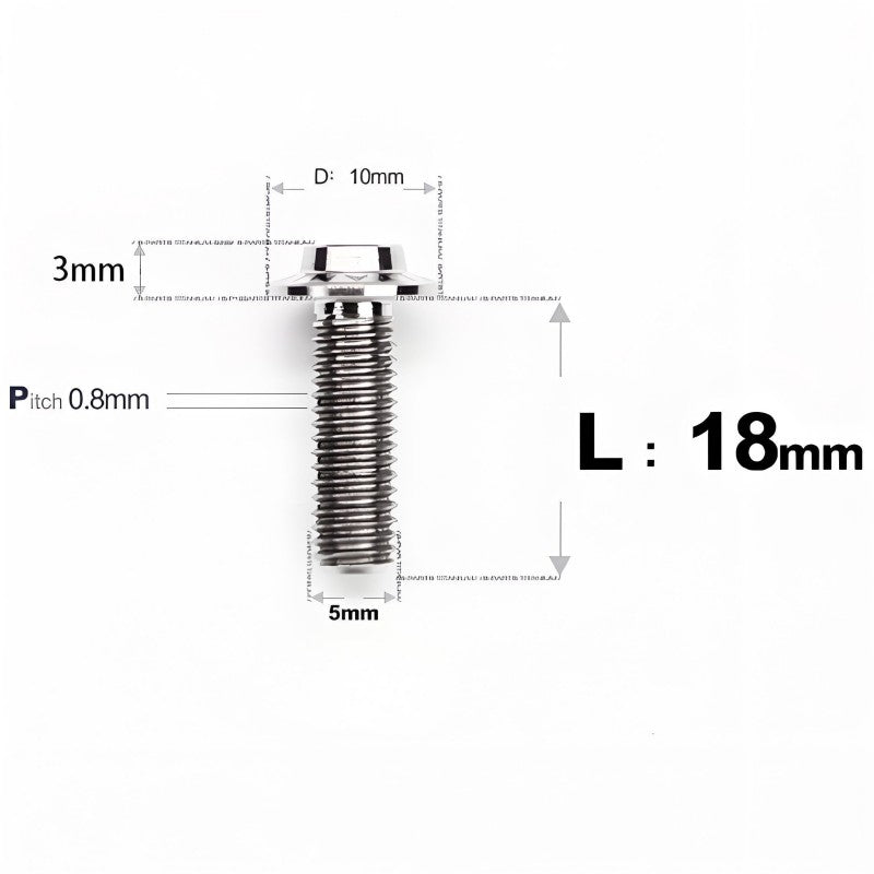 M5x6-30mm Titanium Bolts for E-bike & Motorcycle - D10mm