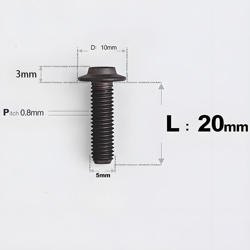 M5x6-30mm Titanium Bolts for E-bike & Motorcycle - D10mm