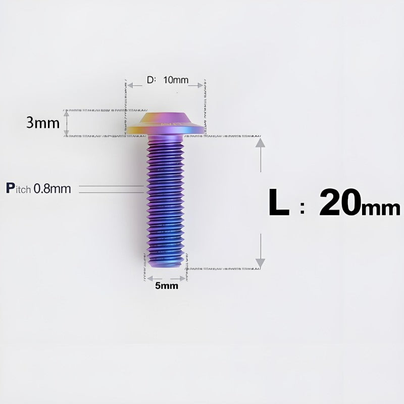 M5x6-30mm Titanium Bolts for E-bike & Motorcycle - D10mm