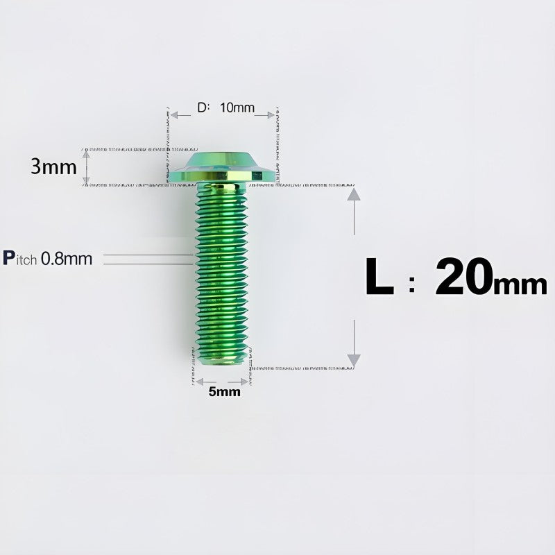 M5x6-30mm Titanium Bolts for E-bike & Motorcycle - D10mm