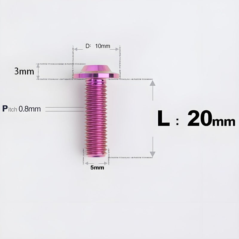 M5x6-30mm Titanium Bolts for E-bike & Motorcycle - D10mm