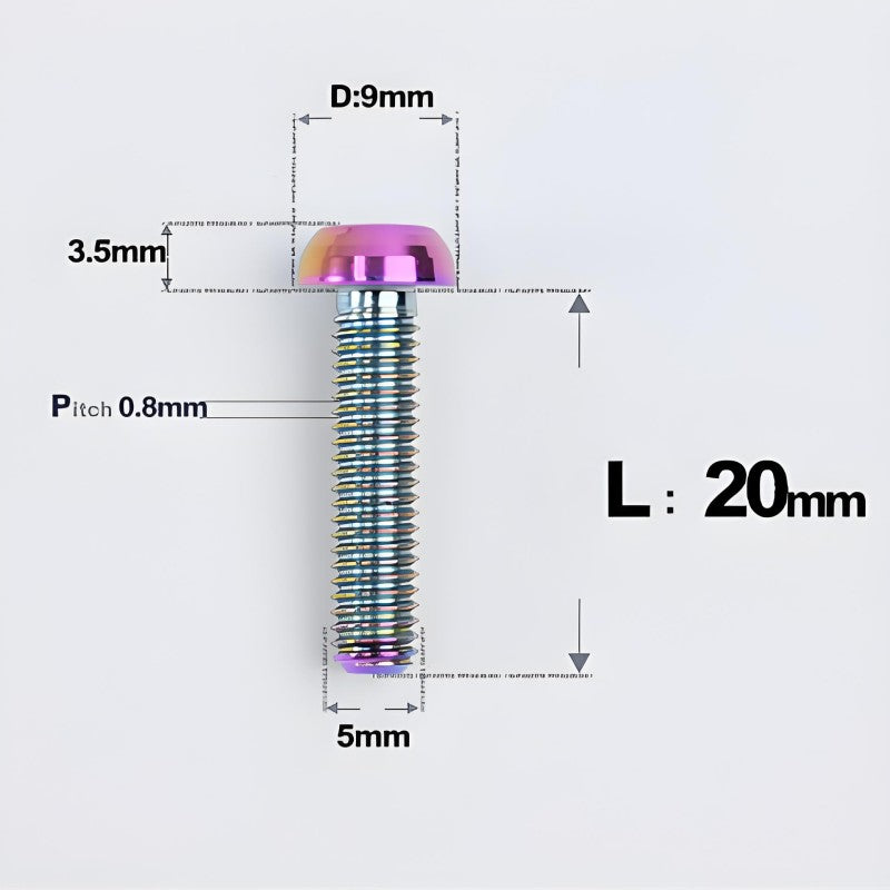 M5x8-34mm Titanium Disc Bolts Button Head Bolts for Water Bottle Cage
