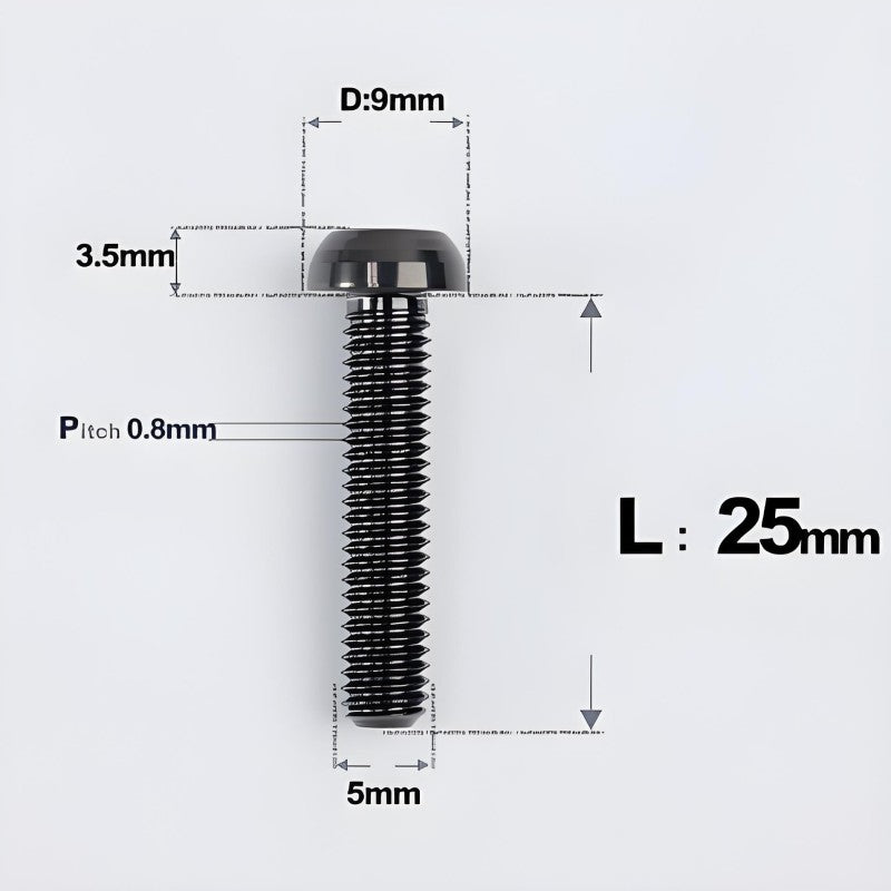 M5x8-34mm Titanium Disc Bolts Button Head Bolts for Water Bottle Cage
