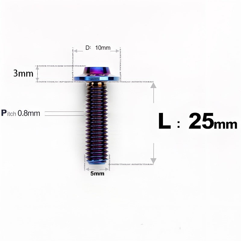 M5x6-30mm Titanium Bolts for E-bike & Motorcycle - D10mm