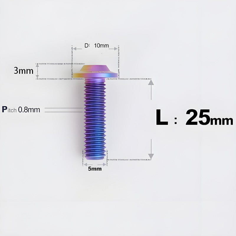 M5x6-30mm Titanium Bolts for E-bike & Motorcycle - D10mm