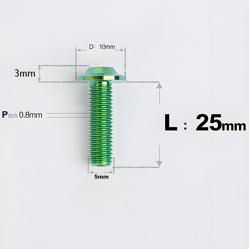 M5x6-30mm Titanium Bolts for E-bike & Motorcycle - D10mm