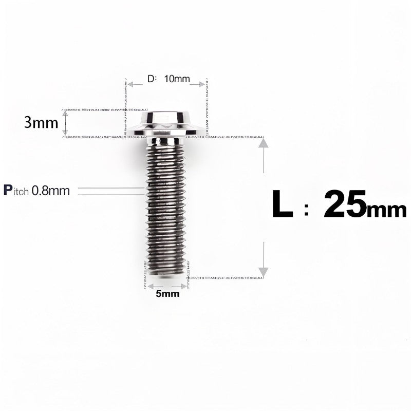 M5x6-30mm Titanium Bolts for E-bike & Motorcycle - D10mm