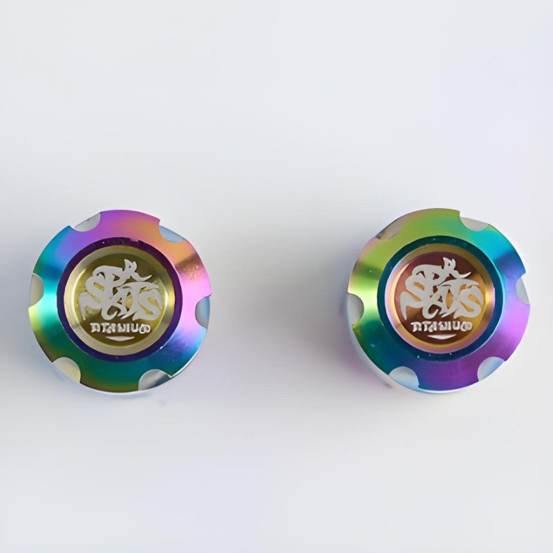 2 PCS Titanium "Star Trek" Schrader Valve Caps – Fits Motorcycles, Bicycle and E-Scooters