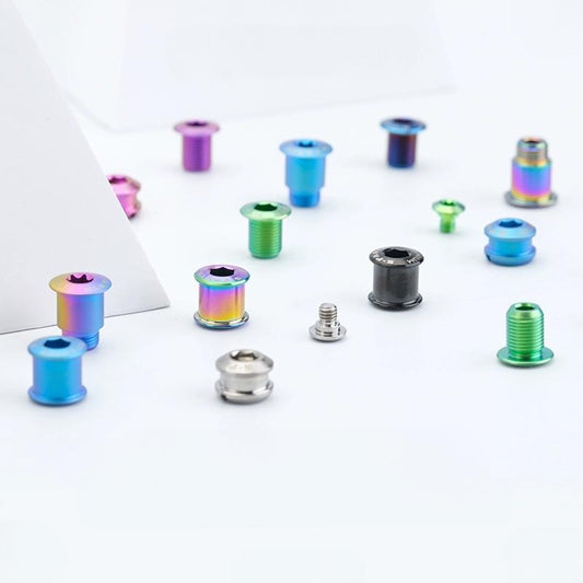 3.5/7/8.5mm Titanium Chainring Cranksets Bolts–Double Lock for Road & MTB