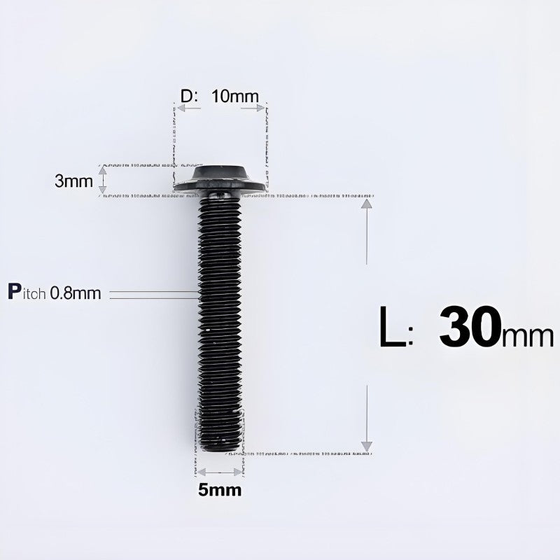 M5x6-30mm Titanium Bolts for E-bike & Motorcycle - D10mm