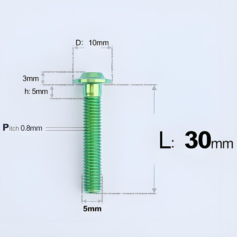M5x30-50mm Titanium Bolts for E-bike & Motorcycle - D10mm