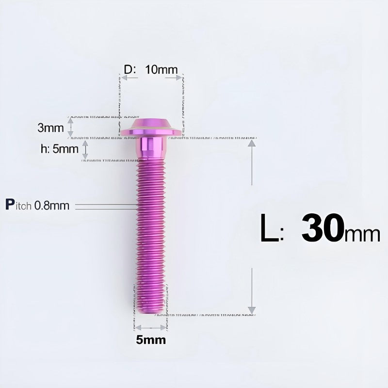 M5x30-50mm Titanium Bolts for E-bike & Motorcycle - D10mm