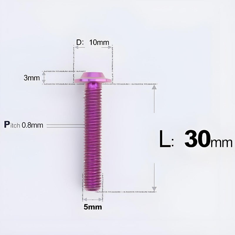M5x6-30mm Titanium Bolts for E-bike & Motorcycle - D10mm