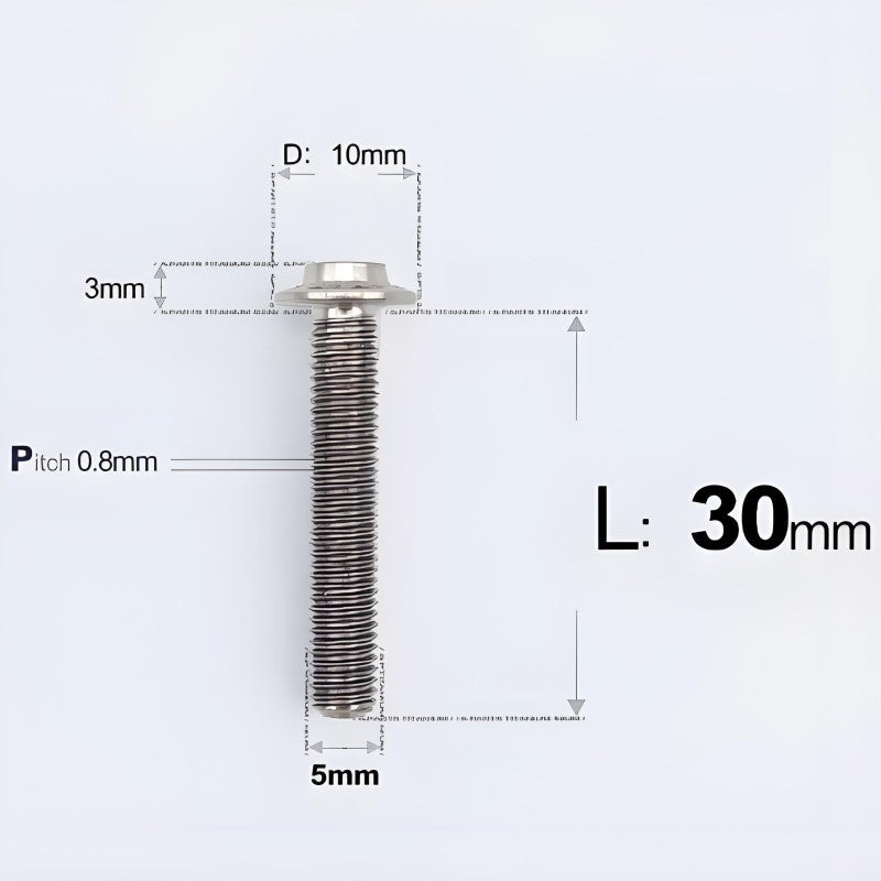M5x6-30mm Titanium Bolts for E-bike & Motorcycle - D10mm