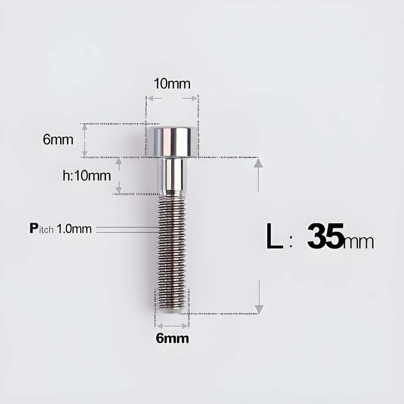 M6x30-70mm Titanium Socket Cap Bolts for Bicycle Headset, Disc Brake Caliper