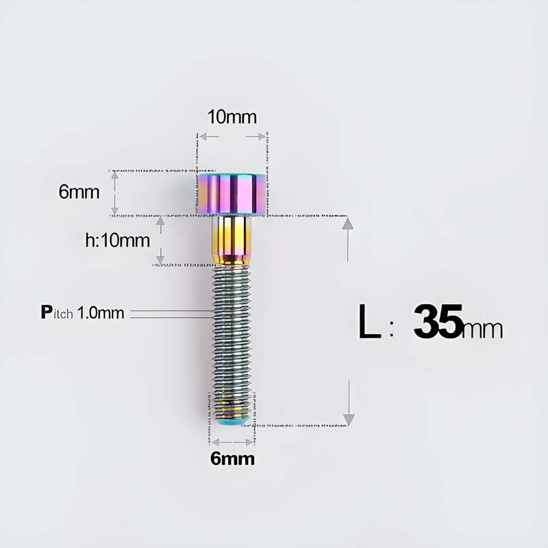 M6x30-70mm Titanium Socket Cap Bolts for Bicycle Headset, Disc Brake Caliper