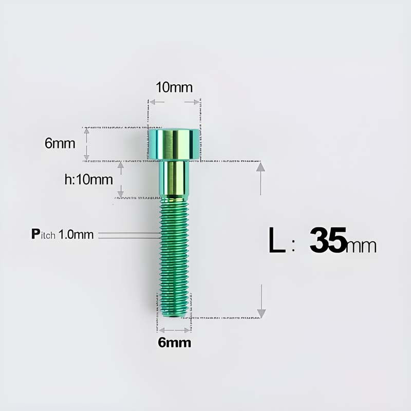 M6x30-70mm Titanium Socket Cap Bolts for Bicycle Headset, Disc Brake Caliper