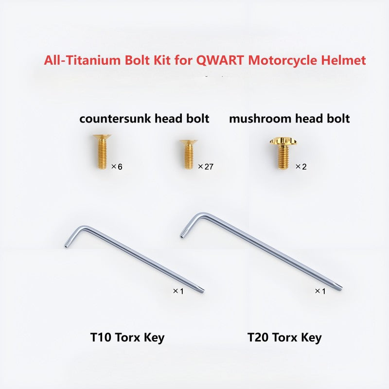 35-Piece Titanium Bolt Kit for QWART Motorcycle Helmet