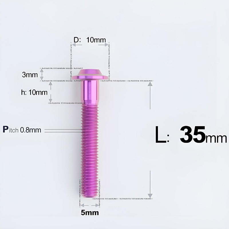 M5x30-50mm Titanium Bolts for E-bike & Motorcycle - D10mm