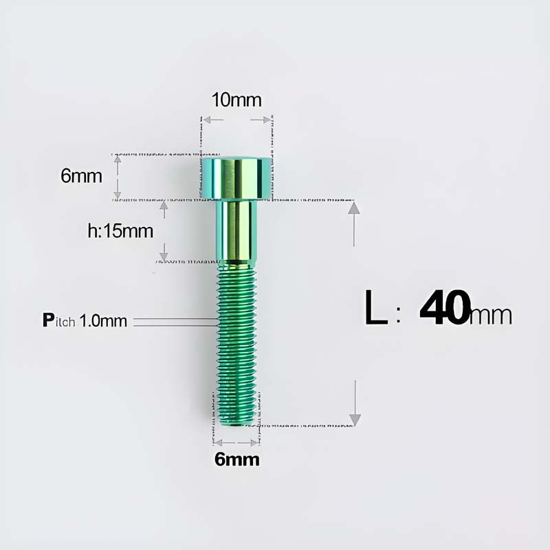 M6x30-70mm Titanium Socket Cap Bolts for Bicycle Headset, Disc Brake Caliper
